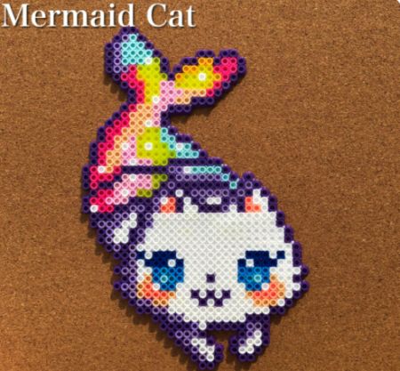 Mermaid Cat Perler Bead Design