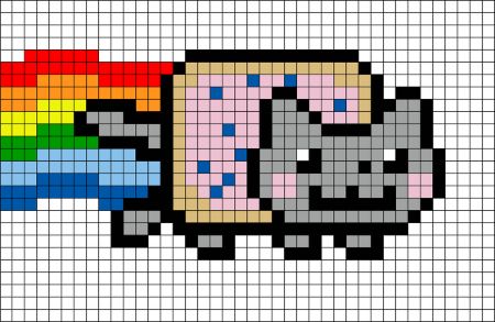 Nyan Cat Perler Pattern