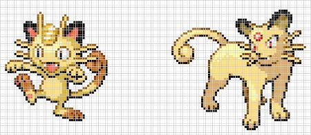 Pokemon Meowth & Persian Fuse Beads Patterns