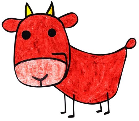 Simple Goat Drawing From Uppercase Letter “G”