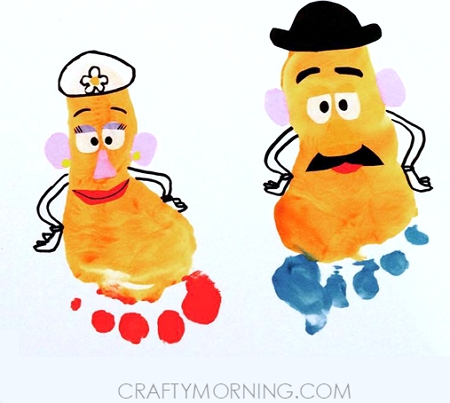 Mr. & Mrs. Potato Footprint Art