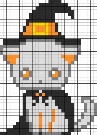 Wizard Cat Perler Bead Pattern