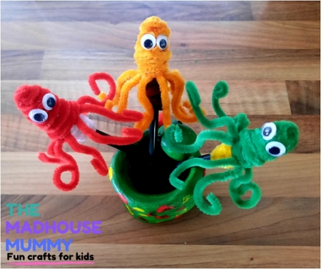 Octopus Craft made with Pipe Cleaners
