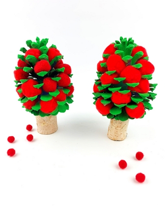 Apple Tree Made with Pinecone and Pom Pom