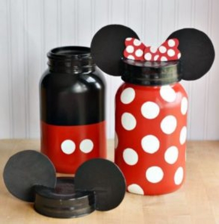 Mason Jar Mickey Mouse Piggy Bank