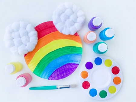 Rainbow Mickey Mouse Paper Plate Craft