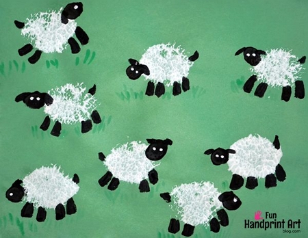 Loofah Sheep Art