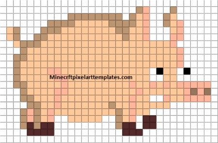 pig face minecraft pixel art