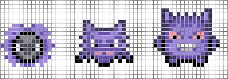 Iron beads pattern for children Pokemon 114 Tangela - free perler beads  patterns fu…