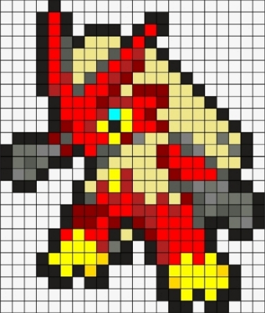 Iron beads pattern for children Pokemon 114 Tangela - free perler beads  patterns fu…