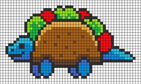 Chrome Dino Perler Bead Pattern, Bead Sprites