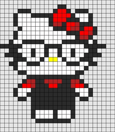 hellokitty, Hello Kitty beadsprite, made of Perler fuse bea…