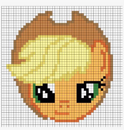 Applejack Head Perler Bead Pattern