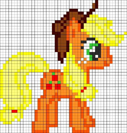 Applejack Perler Bead Pattern Full