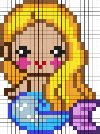 Blonde Mermaid Pattern