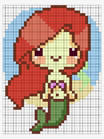 Cute Little Mermaid Perler Bead Pattern