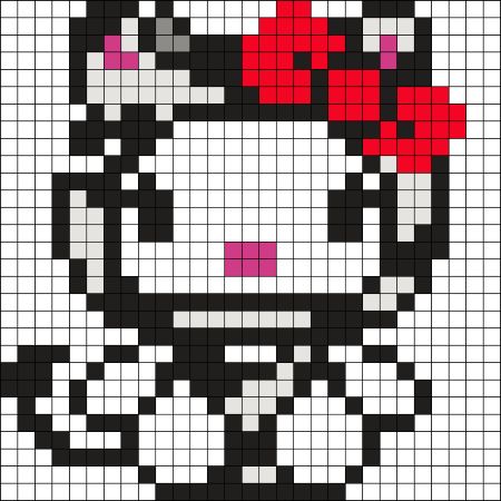 Hello Kitty Cow Perler Bead Pattern