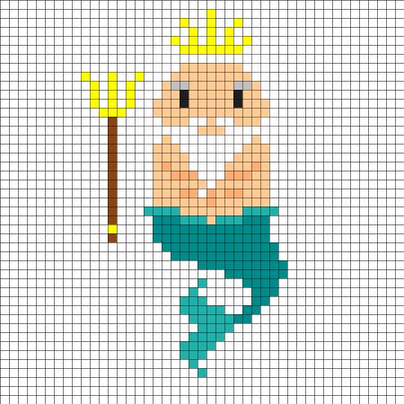 King Triton Perler Bead Pattern