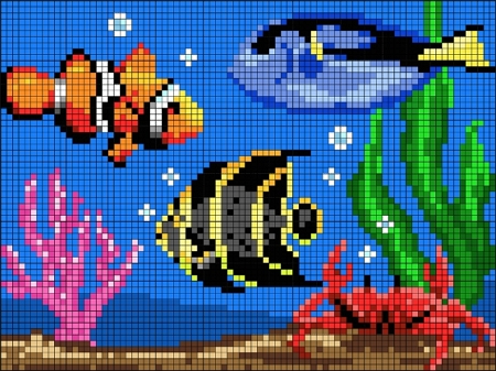 Perler Bead Fish Tank Pattern