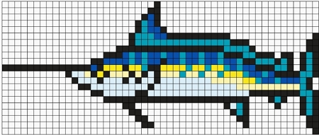 Blue Marlin Perler Bead Fish