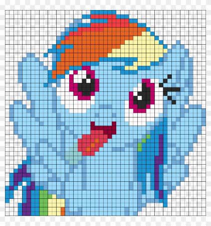 Rainbow Dash Perler Beads Pattern