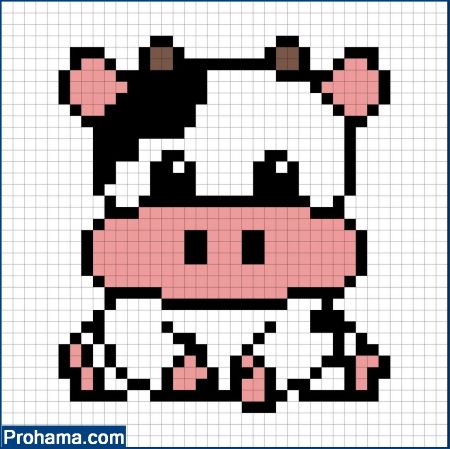 Sitting Cow Perler Beads