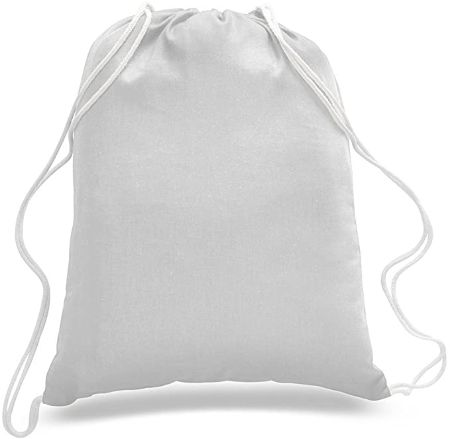 White Cotton Drawstring Bag