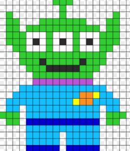 Little Green Men Perler Bead Pattern