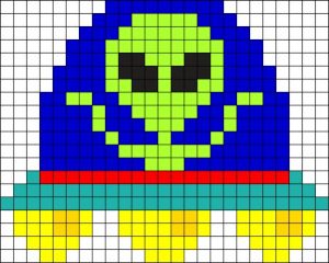 UFO on a Spaceship Perler Bead Pattern