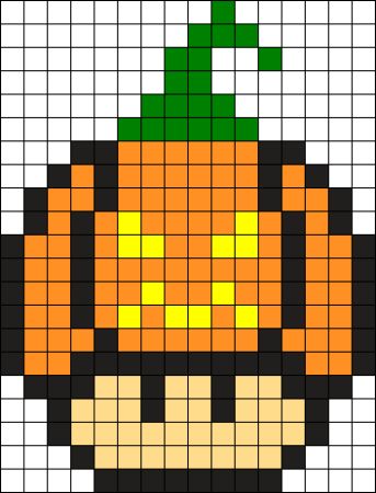 Angry Pumpkin Perler Bead Pattern