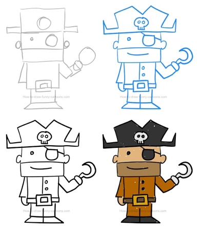 27 Easy Pirate Drawings for Children - Cool Kids Crafts