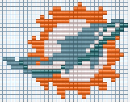 Perler bead Denver Broncos logo. Non-Ironed side  Perler beads designs,  Pearl beads pattern, Perler patterns