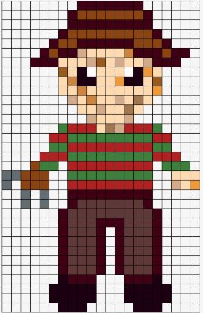 Freddy Krueger Perler Bead Pattern