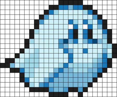 Ghost Kirby Perler Bead Pattern