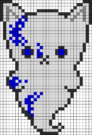 Ghost Kitty Perler Bead Pattern