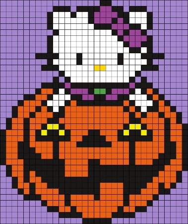 Halloween Hello Kitty Perler Bead Pattern