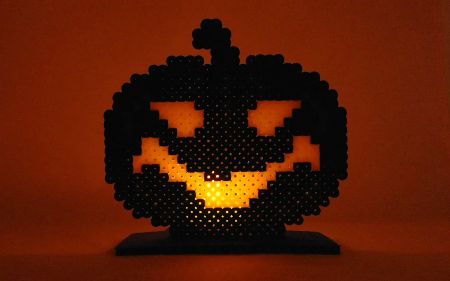 Jack O Lantern Candle Holder Perler Beads