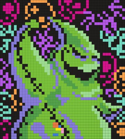 Oogie Boogie Dark Perler Bead Pattern