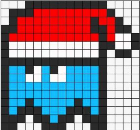 Pacman Ghost with Santa Hat