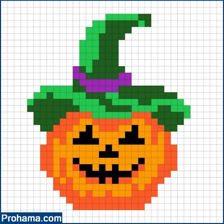 Pumpkin Fuse Bead Pegboard Perler Halloween Fall 4 x 3 ABCraft