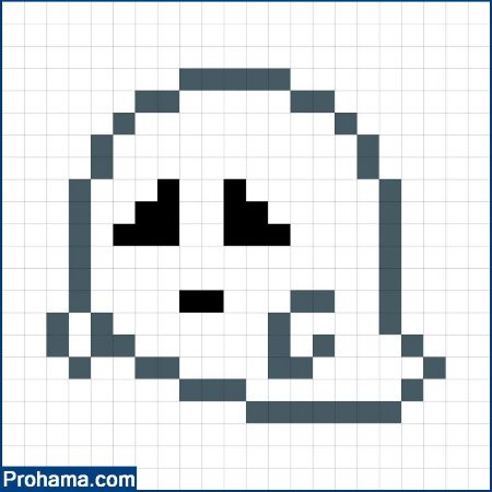 Sad Ghost Perler Bead Pattern