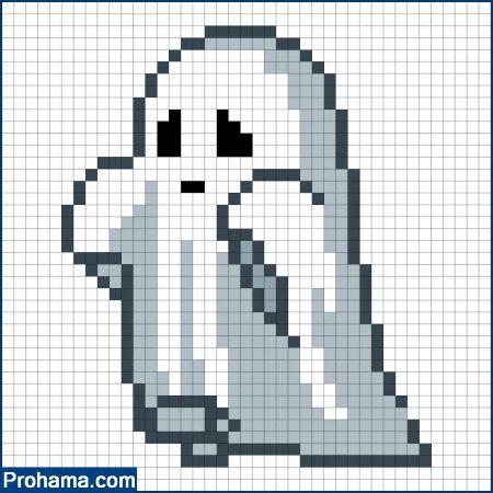 Shy Ghost Perler Bead Pattern