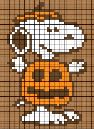 Spooky Ghost Halloween Perler Fuse Bead Template