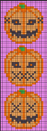 Three Pumpkin Emojis Pattern