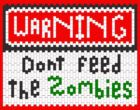 Warning Zombies Sign Bead Pattern