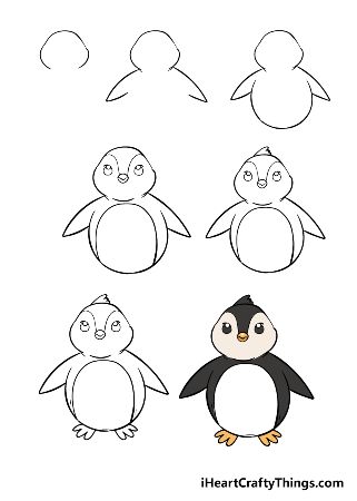 Adorable Penguin Drawing