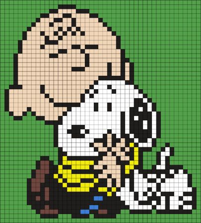 Charlie Brown and Snoopy Perler Bead Pattern