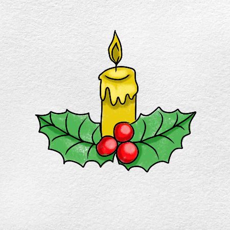 Christmas Candle Drawing