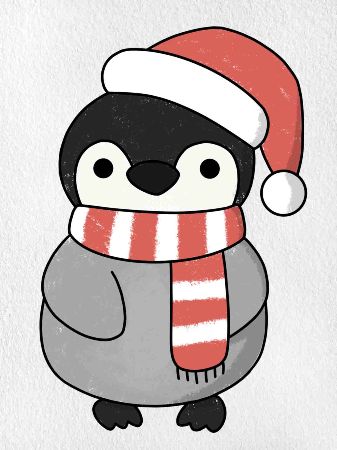 Christmas Penguin Drawing