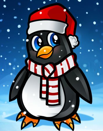 Christmas Penguin Illustration